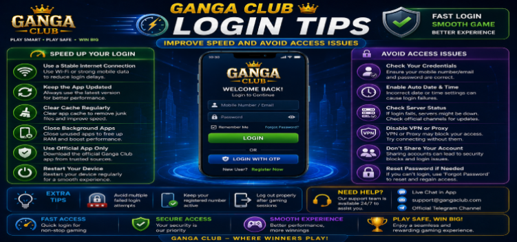 Ganga Club Login Tips: Improve Speed & Avoid Access Issues